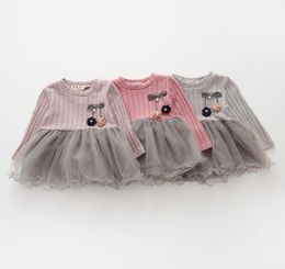 Girls Dress Spring New Princess Gauze Stitching Knitted Long Sleeve New Year Costumes for Girls Kids Clothing k17865687