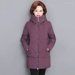 Women's Trench Coats Winter Jacket Women Parka Coat 2024 Long Sleeves Down Cotton Padded Hooded Thicken Female Parkas Snow Wear W59