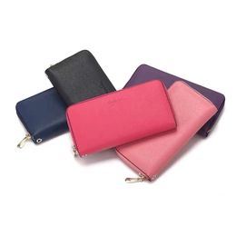 2019 Top quality original leather classic designer wallet fashion leather long purse money bag zipper pouch coin pocket note desig212P