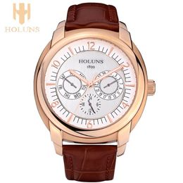 quartz watch men stainless steel case dress sport simple style Holuns top wristwatche top luxury Japan movement316R