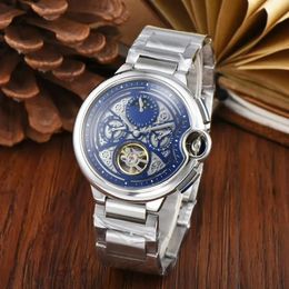 U1 Top-grade AAA Top Quality Watch 44MM Men Automatic Mechanical Movement Luxury Watches Skeleton Dial Leather Stainless Steel Fashion Business Wristwatches Y796