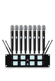 Microphones Professional UHF 8 Channel Wireless Microphone System Handheld Lavalier Conference Karaoke Church School Lecture Stage4444434