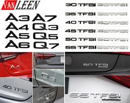 Car Styling For Q5 A4 Sline B8 B9 B7 A3 8V 8P A5 A6 C7 C6 Q3 Q7 S3 S4 S5 S6 RS3 RS4 SlineTrunk Boot Emblem Badge Stickers9230212