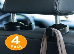 4 PACK Car Headrest Hooks Vehicle Universal Car Organizer Car Back Seat Headrest Hanger Holder Hook for Bag Purse Cloth Grocery3268757