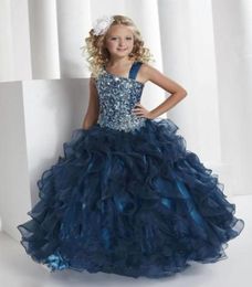 2019 Princess Ruffles Organza Puffy Baby Toddler Pageant Dresses with Sparkly Sequins Beaded Flower Girls039 Dresses Party1981902