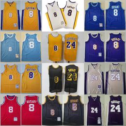 Throwback Basketball Bryant Retro Jersey Vintage All Stitched Black Red White Yellow Purple Beige Blue Team Colour For Sport Fans Breathable High Quality