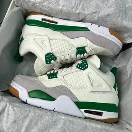 2024 Neuer Stil Jumpman 4 4S Laufschuhe Seafoam Männer Basketballschuh Militär OG Sneakers Outdoor Schwarz Weiß Tennisschuh Dame Red Run Bred Womans Flache Sneakers Box