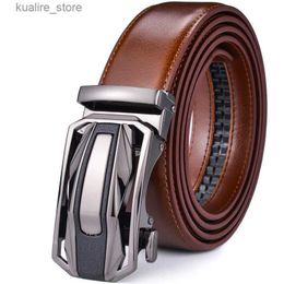Belts Mens Leather Ratchet Belt Dress with Slide Click Automatic Buckle Plus Size Luxury Ceinture L240308