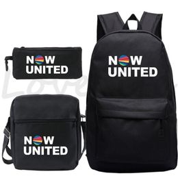 Backpack Mochila Now United Prints 3 Pcs Set Knapsack For Teenagers Bookbag Girls Boys School Bags Travel Bagpack Daily Rucksack279L