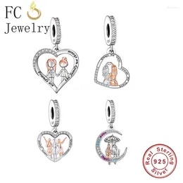 Loose Gemstones FC Jewelry Fit Original Charm Bracelet 925 Silver Friends Are The Family You Choose Bead For Making Women Sisters Gift