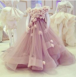 Vintage Krikor Jabotian Flower Girl Dresses Children For Weddings Tiered Kid First Communion Dress Floor Length Little Girl Pagean7273748