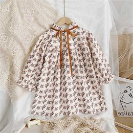 Dresses Baby Girls Dress Japanese Korean Flower Clothes Temperament Long Retro Princess Dress Kids Casual Dresses 240308