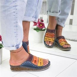 Sandals Women Summer Wedge Shoes For Mesh Breathable Slippers Solid Color Plus Size Comfort Ladies Woman Sandalias