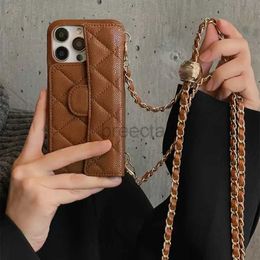 Cell Phone Designers Leather Crossbody Wallet Cases for iPhone 15 12 Pro Max top Quality Purse 15pro 14pro 13Pro Luxury coin purse Case 240304