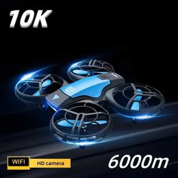 Drones V8 New Mini Drone 10K 1080P HD WiFi Camera Fpv Pressure Height Maintaining Foldable Four Helicopter RC Drone Toy Gifts Q240308