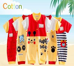 New Toddler Short Sleeve 2016 Baby OnePiece Romper Mandarin Collar 100 Cotton Cheap Kid Clothing 8 Styles Whole 2512743