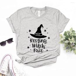 Women's T Shirts Resting Witch Face Print Women Tshirts Casual Funny Shirt For Lady Yong Girl Top Tee Hipster FS-230