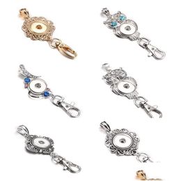 Key Rings Noosa Snap Button Key Rings Jewellery Beautif Gold Keychains Crystal 18Mm Snaps Buttons Lanyard Keyring For Drop Delivery Jew Dhxmh