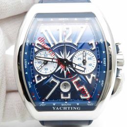 Men's Products Vanguard 44mm watch 7750 Valjoux Automatic Movement with Functional Chronograph watch Blue Dial Exploded Numer3051
