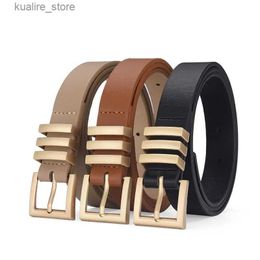 Belts 2024 New Chic Style Womens Belt PU Leather Decorative Fashion Korean Waistband for Girls Soild Colour Jeans Casual Dress Belts L240308