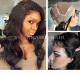 Fashion 8a quality 1b loose wave brazilian virgin human hair thin skin full lace wig 8128306