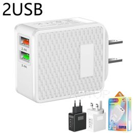 Dual USB Wall Adapter ABS Material Mobile Phone and Laptop Charger EU/US/UK Adapted For iphone Samsung Smart phone