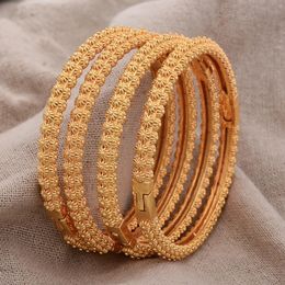 Moroccan Gold Colour Bangles For Women Men Arabic Ethnic Wedding Little Bit Bracelet Jewellery Dubai Family Gift 240308