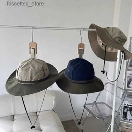 Wide Brim Hats Bucket Hats Big Size Quick-drying Packable Hat Fisherman Hat Unisex Summer Sun Hanging Bag Mountaineering Leisure Vacation Visor Basin Hat L240305