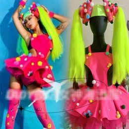 Stage Wear Bar Valentine'S Day Pink Party Costumes Nightclub Female Singer Gogo Dancer One-Piece Festival Rave Outfits DWY7043