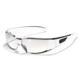 Big frame glasses future trendy internet celebrity sunglasses female Instagram personality silver trendy sunglasses male