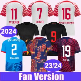 23 24 Leipzig SZOBOSZLAI POULSEN Mens Soccer Jerseys FORSBERG OLMO LAIMER HAIDARA KLOSTERMANN Home Away 3rd Training Wear 2024 Special editions Football Shirts