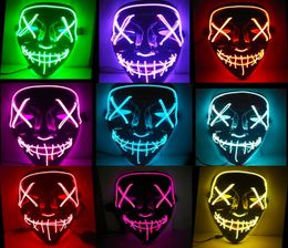 Halloween Mask LED Light Up Funny Masks The Purge Election Year Great Festival Cosplay Costume plies Party Masks Glow In Dark2829386