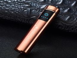 Smoking Lighter Electric Arc Lighter USB Rechargeable Lighters Windproof Flameless Lighter with Battery Indicator For Fire7638039