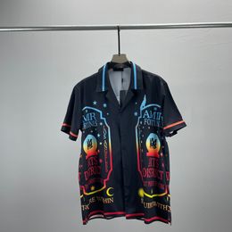 Mens designer shirt summer short sleeve casual button up shirt printed bowling shirt beach style breathable T-shirt clothing #201