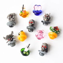 25mm OD Universal Coloured Glass UFO Carb Cap dome for Quartz banger Nails water pipes dab oil rigs glass bong smoke accessory ZZ