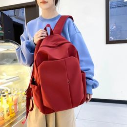 Fashion Girl College School Bag Casual Simple Women Backpack Nylon Book Packbags For Teenage Travel Shoulder Bags Laptop 240304