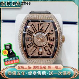 Swiss Watch Franck Muller Watches Automatic Full Set of Famulan Frank V45 with Diamond 18k Rose Gold Clock Mens Mechanical 44 x 53.7mm
