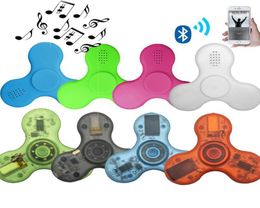 Led Bluetooth Music Decompression toy Crystal Spinner Finger HandSpinner Hand Tri EDC Decompression Toys in retail box6846271