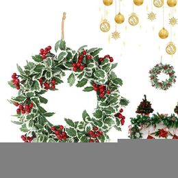 Decorative Flowers Christmas Wreath Artificial Garland Reusable Hang Decorations For Door Wall Decor Bedroom