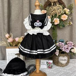 Dog Apparel Black White Cotton Pet Clothes Fashion Cool Dogs Clothing Cute Cartoon Decor Princess Dress For Small Medium Yorkshire