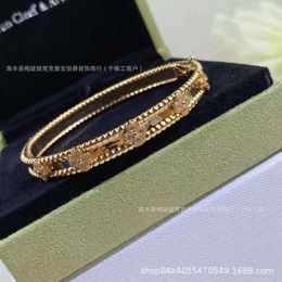 Designer Bangle Sweet VanCF Bracelet Jade V-gold Kaleidoscope Necklace Womens Ring Light Luxury 18k Clover Bracelet Collarbone Chain Bracelet XUJS