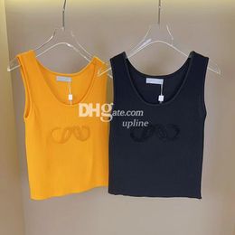 Designer Tank Top Summer Embroidered T Shirt Womens Cotton Sleeveless Sweater T Shirts Knitted Sports Ladies Tops