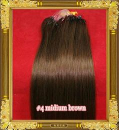 ELIBESS 14quot 26quot 1g strand 100g set Micro ring loop remy indian Human Hair Extensions Factory 4 medium brown dhl 7244112