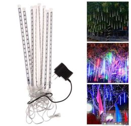 Meteor shower String Lamp Solar Powered 8pcsset Christmas light Snowfall LED Strips Rain tube 30 50 80cm tubes EU US UK Au Plug3145041