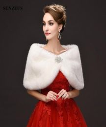 2017 Fashion Bolero Mariage Elegant Ladies Wedding Capes Warm Fur Bridal Wraps Winter Shawls estola de pele falso7017087