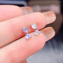 Stud Earrings Moonstone Sterling Silver Natural Bowknot Dainty Jewellery For Gift