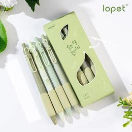 4PCS/Pack Green Series 0.5MM Gel Pen For Students Soft Writing Black Refill Stationery Office School Supplies