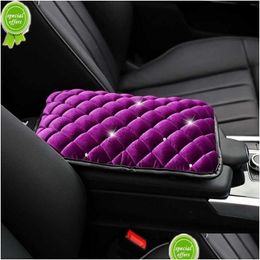 Other Auto Parts New Muniuren P Rhinestones Car Armrest Pad Er For Armrests Centre Console Winter Warm Crystal Box Pads Drop Delivery Dhyaw