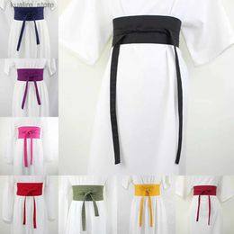 Belts Women Chinese Style Cotton Linen Hanfu Waist Belt Solid Wrap Tie Corset Cummerbunds Belt L240308