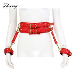 Thierry Hand Restraints And Waist Belt Fetish Slave Toys, Wrist Cuffs Adult Bondage Games Erotic Sex Toys For Woman
